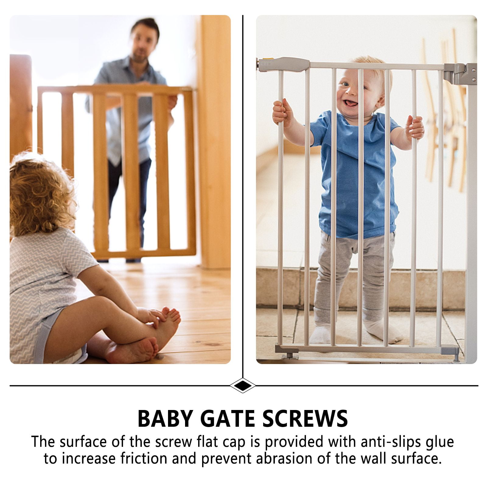 4 Pcs Pressure Mounted Baby Gate Threaded Spindle Rod Walk Thru Gates