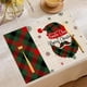 thumbnail image 1 of Juego de 1 mantel individual navideño | Adornos navideños con motivo de murciélago | Manteles individuales antideslizantes, impermeables y resistentes al calor para el comedor | Rojo, verde y blanco, 1 of 6
