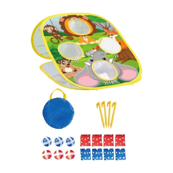 Almencla 3 in 1 Bean Bag Toss Game for Kids Backyard Home Lawn Yard Throwing Game Set Style C