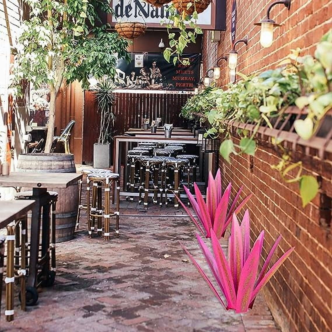Fall Decorations for Home Clearance, 21.65'' Large Tequila Rustic Sculpture, Yard Decorations Outdoor, Home Decor, Garden Statues, Garden Decor, Yard Art, Metal Agave Plants for Patio Yard Pink