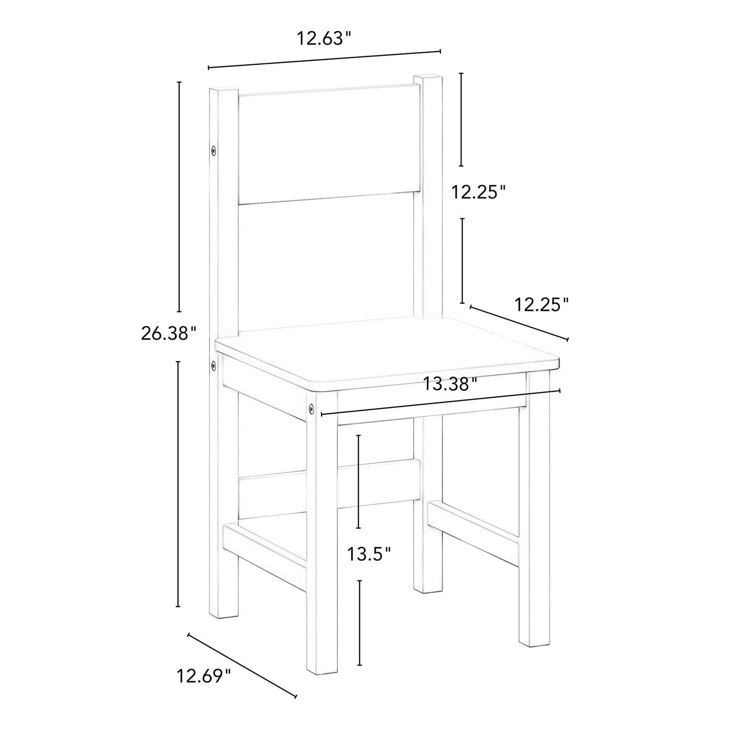 Kids Desk and Chair Set with Cubbies and Bookracks – White