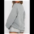 thumbnail image 4 of Sudaderas de Larga para Mujer, Cuello Redondo, Jerséis Holgados, Tops de Otoño Gris L, 4 of 10
