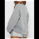 thumbnail image 4 of Sudaderas de Larga para Mujer, Cuello Redondo, Jerséis Holgados, Tops de Otoño Gris L, 4 of 10