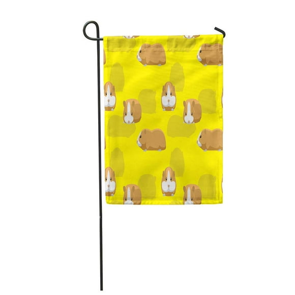 POGLIP Adorable Guinea Pig American Breed Cartoon Character Cute Garden Flag Decorative Flag House Banner 12x18 inch