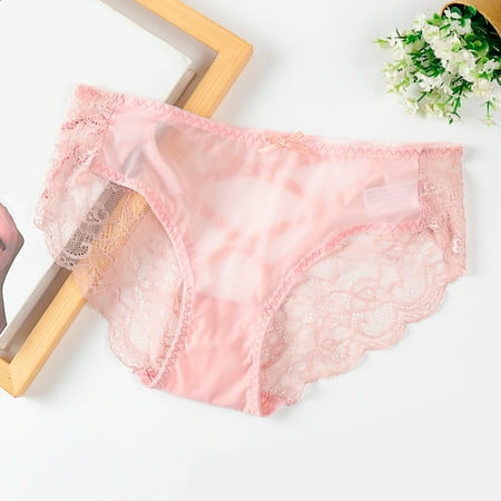 

Underwear Women Lace Plus Size Hollow Out Mesh Back Low Waist Thin Panties for Women