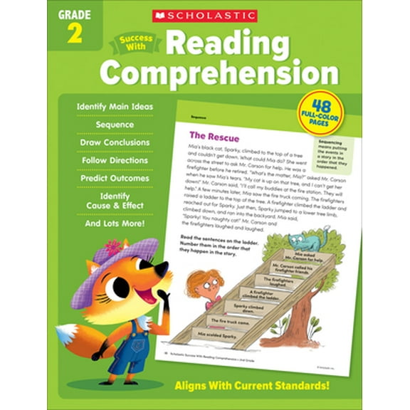 Pre-Owned Scholastic Success with Reading Comprehension Grade 2 Workbook (Paperback) 1338798596 9781338798593