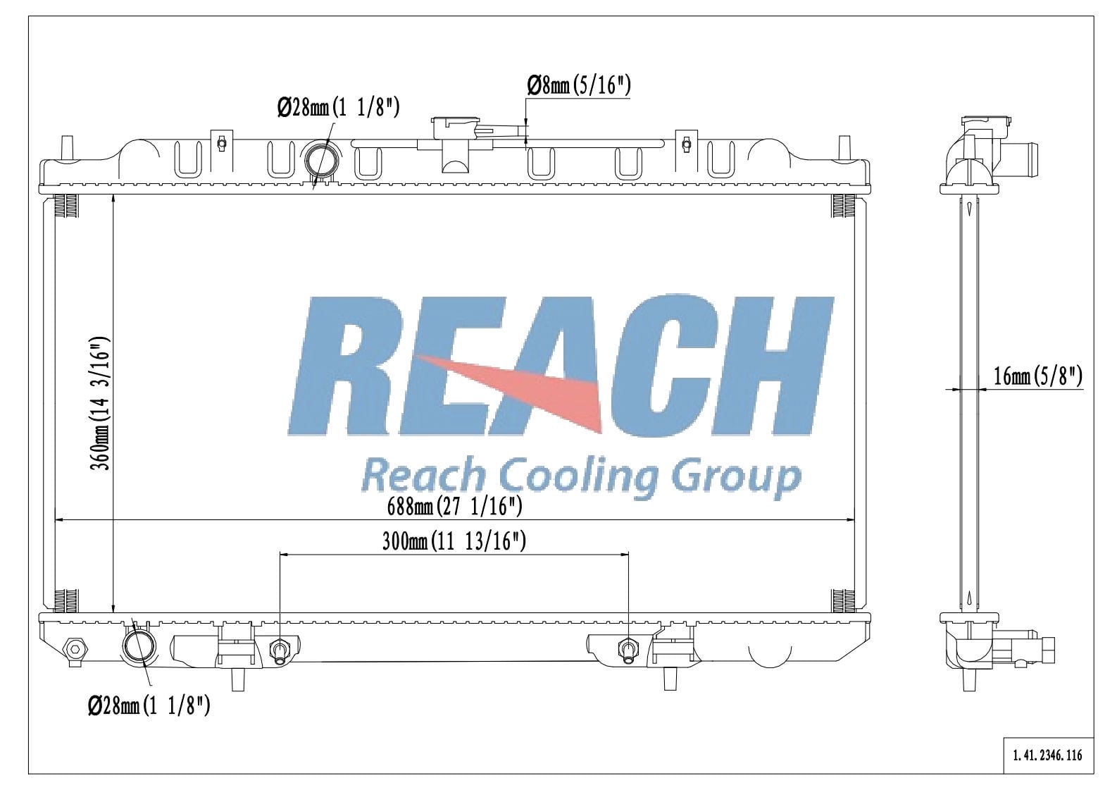 REACH Radiator 41-2346 for 06-00 Nissan Sentra