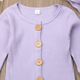 thumbnail image 4 of Gureui Baby Girls Boys Romper Solid Jumpsuit Linen Cotton Long Sleeve Ruffled Bodysuit Infant Clothes Outfit, 4 of 9