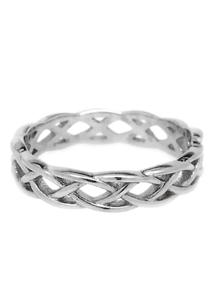 Womens Stainless Steel Celtic Braid Ring Eternity Knot Wedding Band (7 ...