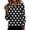 Black, variant on Women's Casual Polka Dot Print Blouse 3/4 Sleeve V Neck Slim Fit Tops, Black XXL