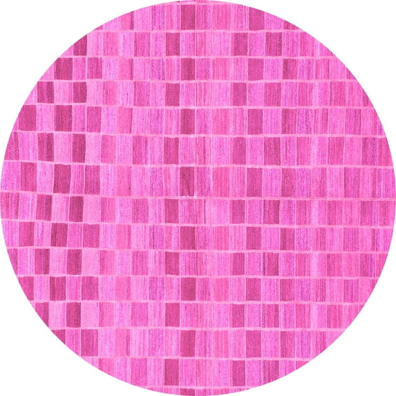 Ahgly Company Indoor Round Solid Pink Modern Area Rugs, 3' Round
