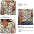 thumbnail image 3 of Blusa de mujer con botones, cuello en V, manga corta, hombros descubiertos, elegante, informal, Top para mujer para verano, 3 of 6