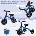 thumbnail image 2 of XPIY Tricycle for Toddlers Age 2-5 Years Old, 3 in 1 Folding Toddler Bike for Boys and Girls, Kids' Bike Trike with Detachable Pedal and Adjustable Seat (Blue), 2 of 5