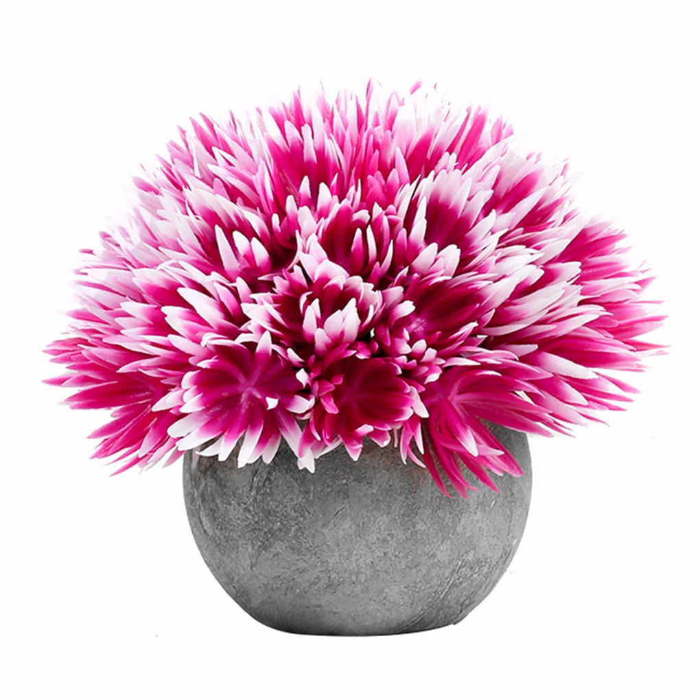 TureClos Artificial Potted Ball Plant Home Table Desk Fake Plant Decoration Plastic Ball Grass