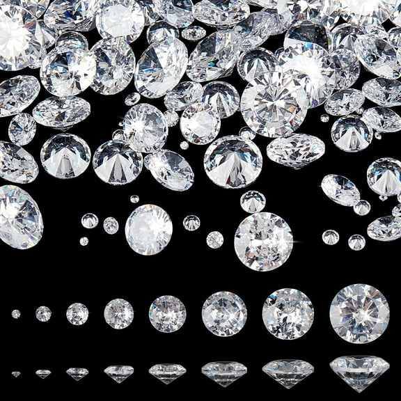 160pcs Cubic Zirconia Stones Clear Loose Faceted Gemstones Faceted Cubic Zirconia Loose Stone