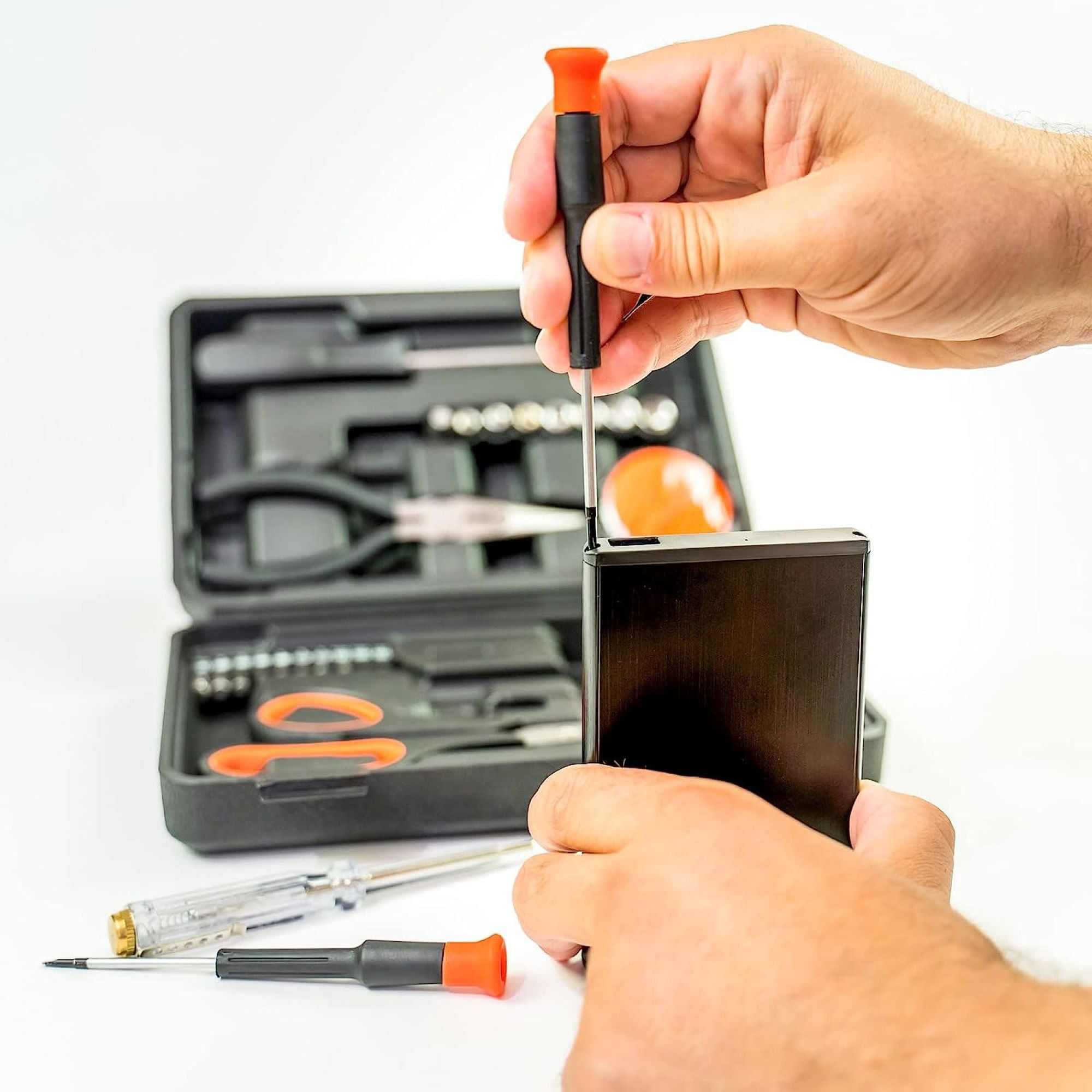 GARDENERA Tool Set Household Tool Kit 25-Piece - General Home/Auto Repair Tool Set with Hammer, Pliers, Screwdriver Set and Toolbox Storage Case - Perfect for Homeowner, DIYer, Handyman