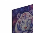 thumbnail image 2 of Luxe Metal Art 'Among the Stars-Cosmic White Tiger' by Rebecca Wang Art, Acrylic Glass Wall Art, 16"x24", 2 of 9