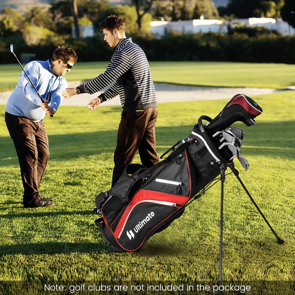 Spaco Lightweight Golf Stand Bag, Stand Bag with 14 Way Top Dividers and 6 Pockets, Golf Bags for Men & Women, Red