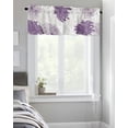 thumbnail image 4 of Kitchen Cafe Valance Curtain for Small Windows,Chrysanthemum Sketch Flowers Rod Pocket Valances Purple White Grey Blossoming Floral Window Treatment Panel for Living Room/Bedroom/Bathroom,60x18in, 4 of 9