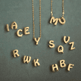 thumbnail image 3 of Collar con colgante de oro de 14 quilates bañado en plata de ley S925, bonito colgante con nombre y letra en inglés, collar para parejas DIY, 3 of 5