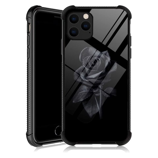Djsok Compatible Con Iphone 11 Pro Funda Diseño Patrón Parachoques Trasero Anti Arañazos Esquinas Reforzadas Suave Tpu Caver Fundas Para Hombres Mujeres-Negro Rosa