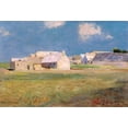 thumbnail image 2 of Redon, Odilon 18x14 Black Ornate Wood Framed with Double Matting Museum Art Print Titled - Breton Village, 1890, 2 of 4