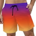thumbnail image 2 of BOOMNY Mens Shorts Casual Gradient Color Elastic Waist Drawstring Sports Shorts For Man Soft Loose Fit Summer Workout Shorts Leisure Mens Dailywear, 2 of 3