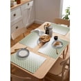 thumbnail image 4 of Sage Green Gradient White Grid Placemats Set of 4,Wipeable Washable Table Mats for Dining Tables,Line Abstract Geometric Place Mats for Kitchen Event Party Tabletop Decor, 4 of 7