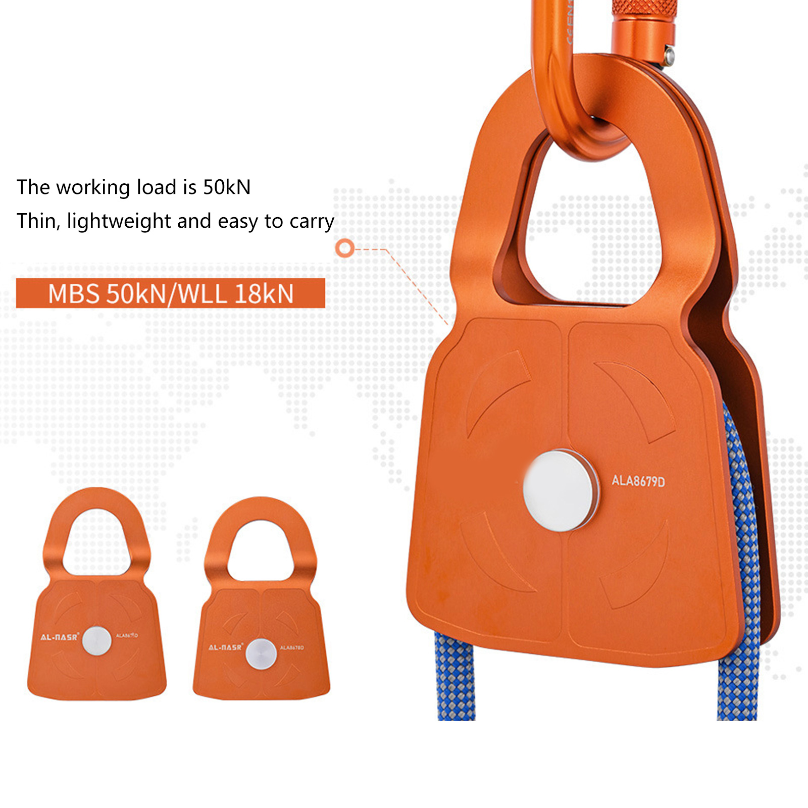High Capacity Swivels Pulleys 360 Rotation Multifunctional Outdoor Pulleys for Hiking and Travel with Quick Installation