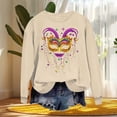 thumbnail image 2 of Craaazy Mardi Gras Clothing for Women Round Neck Long Sleeve Carnival Shirts Gifts, 2 of 6