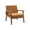 Tan - PU, variant on Guyou Wooden Accent Chair, Modern Linen Upholstered Reading Armchair for Living Room Bedroom Study, Ivory