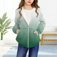thumbnail image 4 of SELONE Hooded Jackets for Girls with Pockets Hooded Lightweight Zipper Gradient Long Sleeve Cute Clothes Green 4 Years, 4 of 8