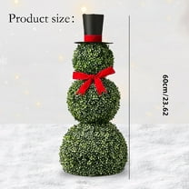 1 Pack Snowman Boxwood Topiary Christmas Indoor/Outdoor Decoration, 23.62", by QYXQPYO