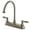 Nickel, variant on Kingston KB3742AL Restoration Two-Handle 3-Hole 8" Centerset Kitchen Faucet in Polished Brass