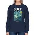 thumbnail image 2 of Surf in Hawaii Graphic Women's Navy Sweatshirt, 2 of 3