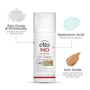 EltaMD UV Daily SPF 40 Tinted Face Sunscreen Moisturizer, Lightweight Tinted Sunscreen for Face Moisturizers, 1.7 oz Pump