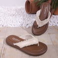 thumbnail image 6 of hoksml Women's Fringe Trim Flip Flops, Cushioned Non-Slip Flat Sandals for Beach and Casual Wear, 6 of 9