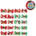 thumbnail image 2 of LOLIPPYY Balacoo 20Pcs Pet Hair Bowknot Shape Hair Ties Christmas Themed Ponytail Holder Pet Supplies for Pet Cat Dog (Mixed Style), 2 of 7