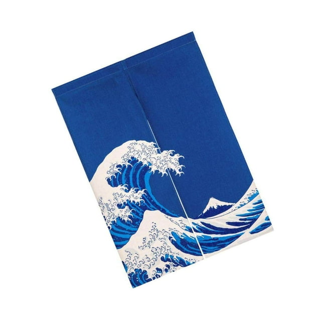 facefd Rideau de Porte Japonais Normand Tapisserie Décorative Vague Bleue P