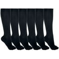 thumbnail image 2 of Plus Size Women’s Trouser Socks, 6 Pairs, Opaque Stretchy Nylon Knee High, 2 of 3