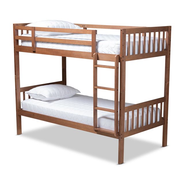 Baxton Studio Lit Superposé Taille Simple en Bois Finition Jude et Noyer Brun