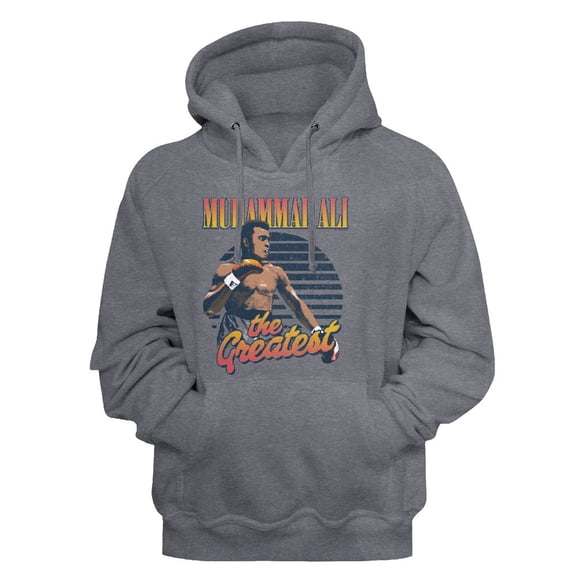 Muhammad Ali Greatest Gradients Gun Metal Heather Pullover Hoodie Sweatshirt