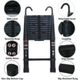 12 FT Aluminum Telescoping Ladder with 2 Detachable Roof Hooks Extension Ladder for Home, Multi