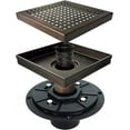 thumbnail image 2 of Neodrain 6 In Square Shower Drain with Oil Rubbed Bronze Removable Quadrato Pattern Grate,PVC Shower Drain Base and Rubber Gasket, 6" Shower Drain With WATERMARK&CUPC Certified, Includes Hair Strainer, 2 of 6