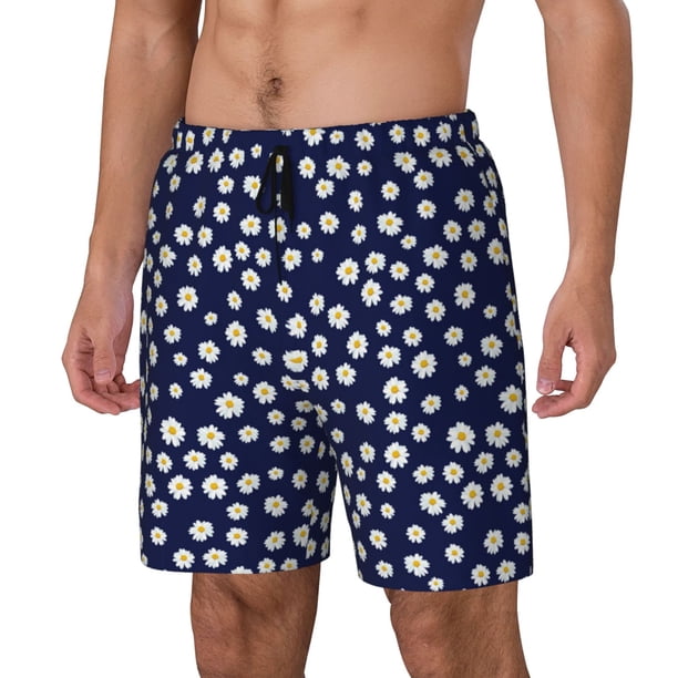 Fotbe Daisies Flowers Traje de Baño para Hombre – Shorts de Natación de Secado Rápido con Forro y Bolsillos-XX-Large