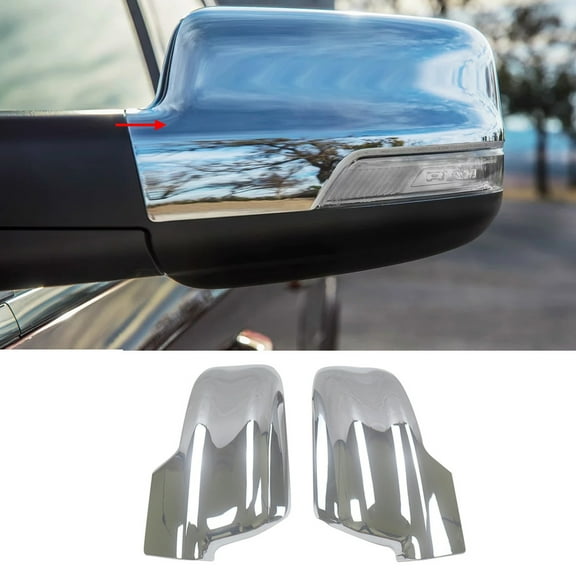 NINTE Rear Side View Mirrors for 2019-2023 Dodge Ram 1500 Chrome Guard Cover