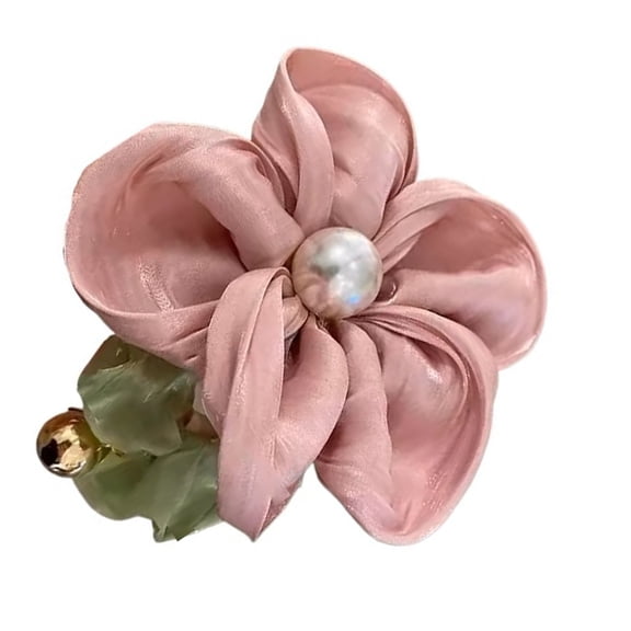 RUISINERY Elegant Floral Pearls Hair Tie For Women Comfortable And Stylish Elastic Flower Scrunchies Hair Rope SoftPonytail Holder