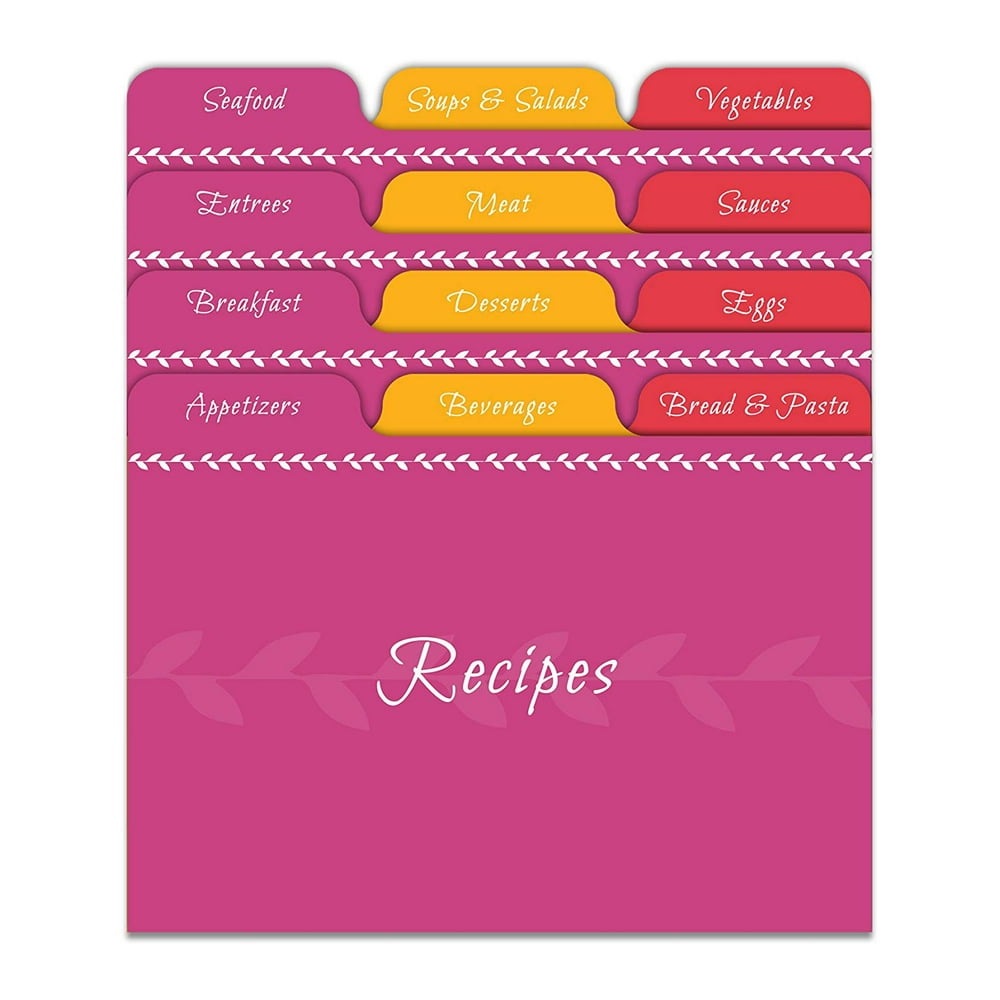 Jot & Mark Recipe Card Dividers | 24 Tabs per Set, Works With 4x6 Inch ...