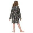 thumbnail image 4 of FORMRS Niños Bathrobe Unisex Hooded Robe Soft Plush Pajamas Sleepwear, Size 4-6T, Dark Flowers Pattern, 4 of 7
