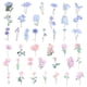 thumbnail image 1 of Pegatinas de vinilo transparentes de flores, calcomanías de flores PET claras para álbum de recortes, 80 hojas en azul y rosa, 1 of 6